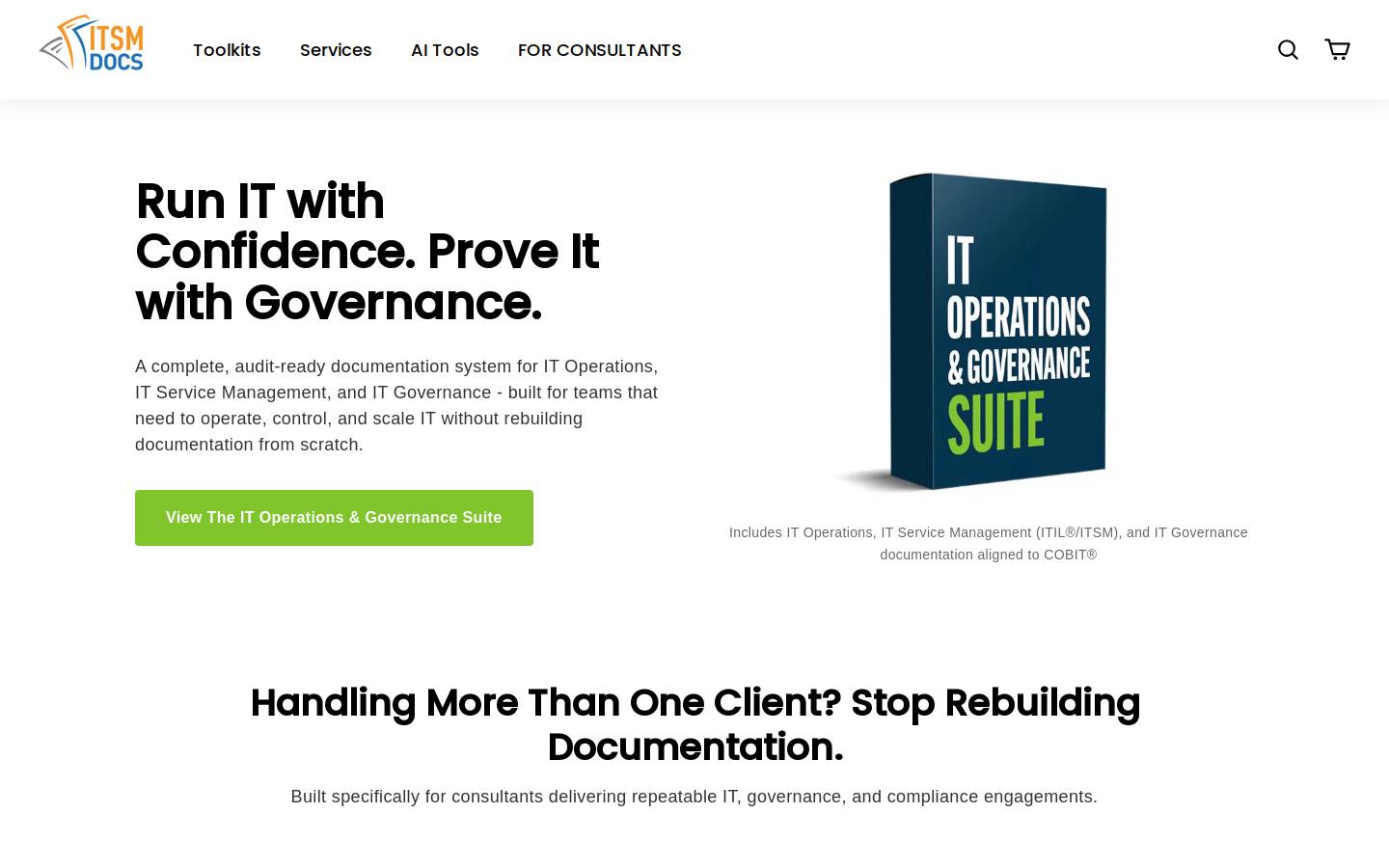 itsm-docs.com homepage screenshot