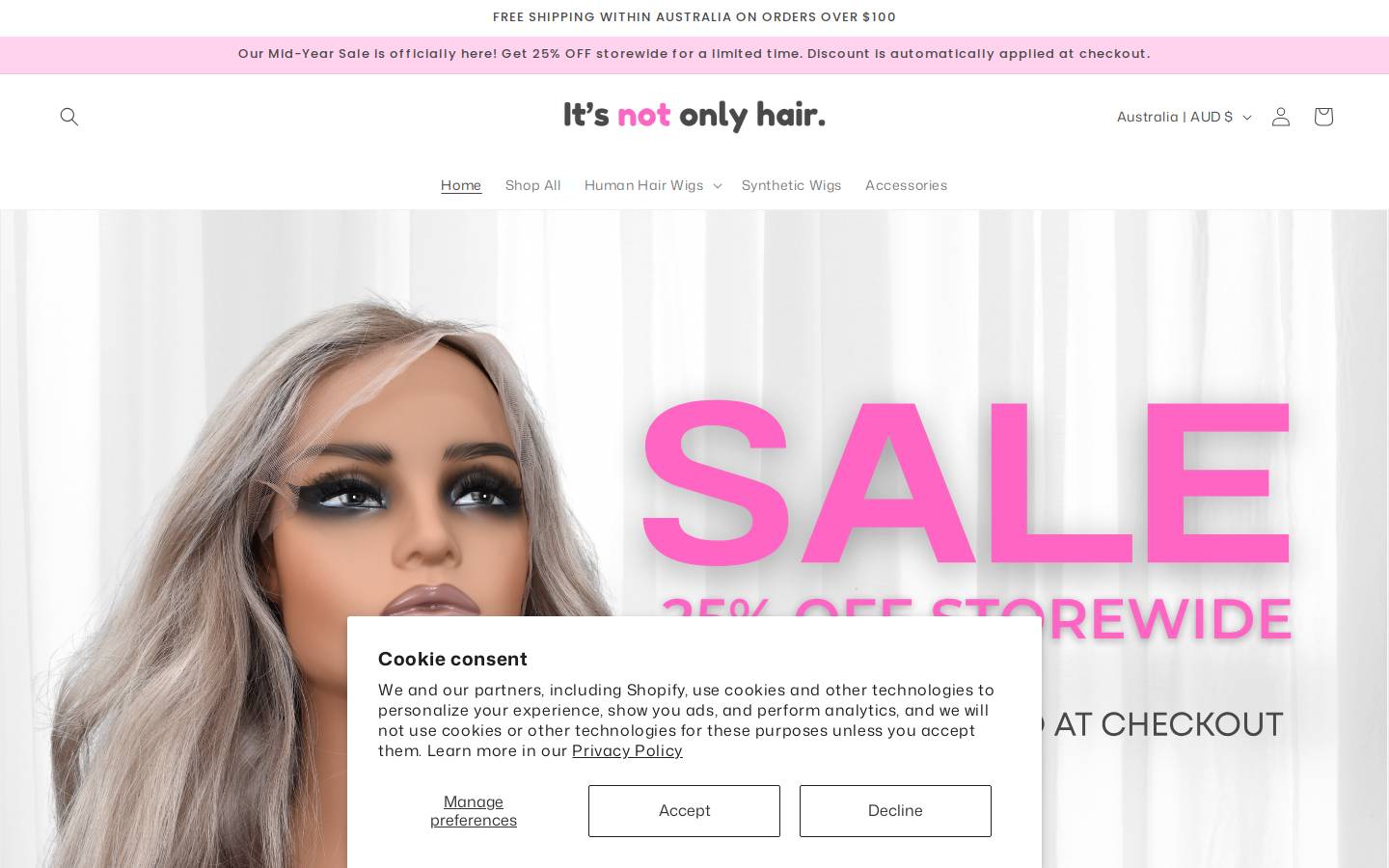 itsnotonlyhair.com.au homepage screenshot