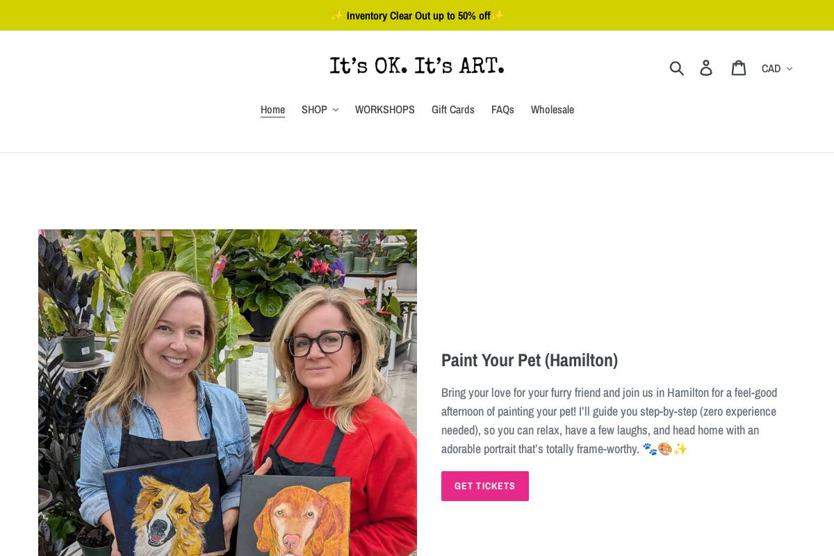 itsokitsart.com homepage screenshot