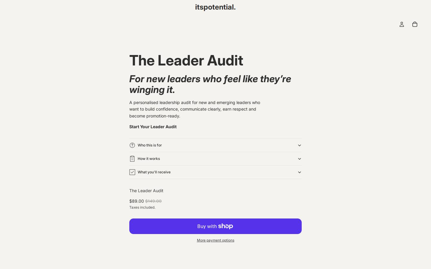 itspotential.com.au homepage screenshot