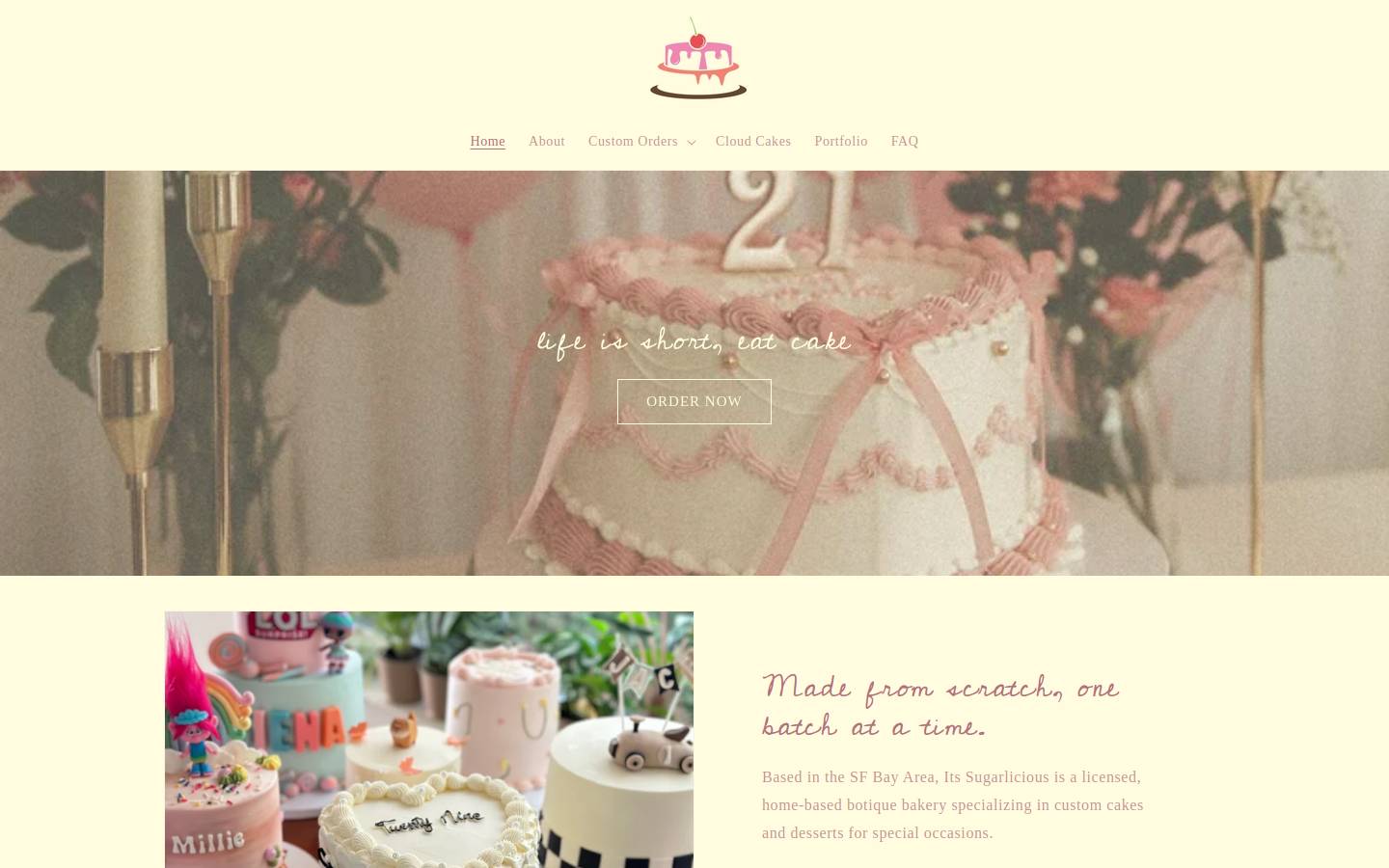 itssugarlicious.com homepage screenshot