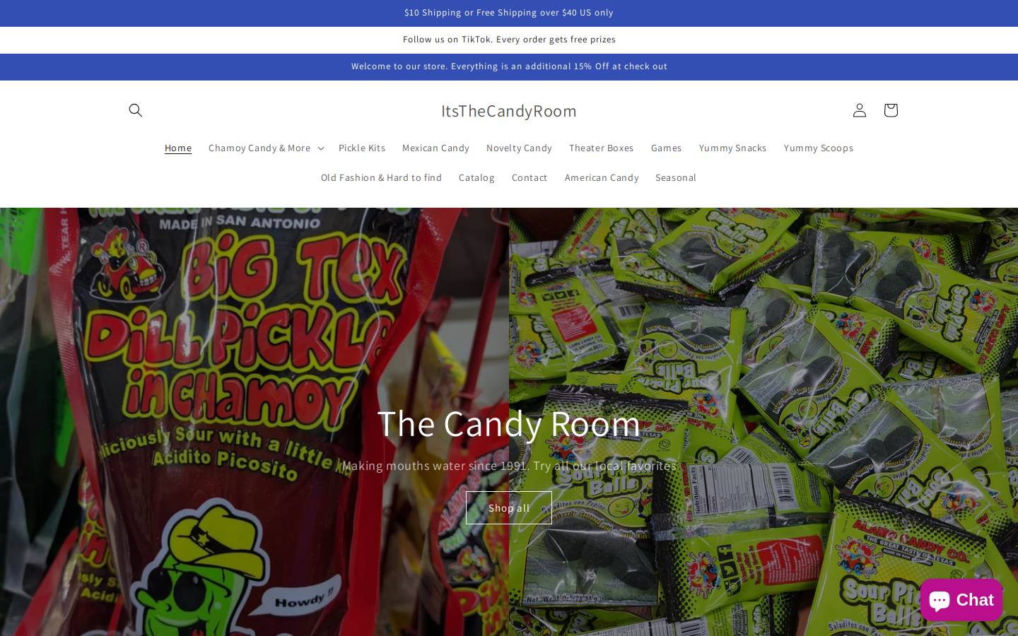 itsthecandyroom.com homepage screenshot