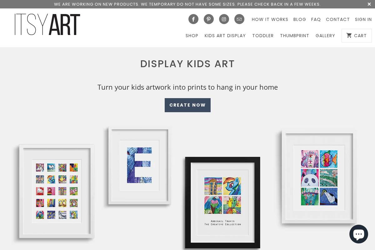 itsyart.com homepage screenshot