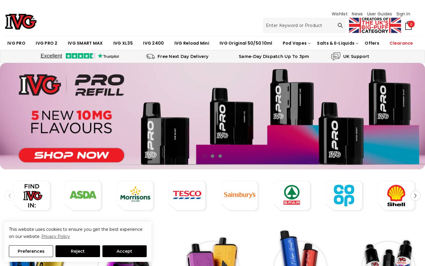I Vape Great homepage screenshot