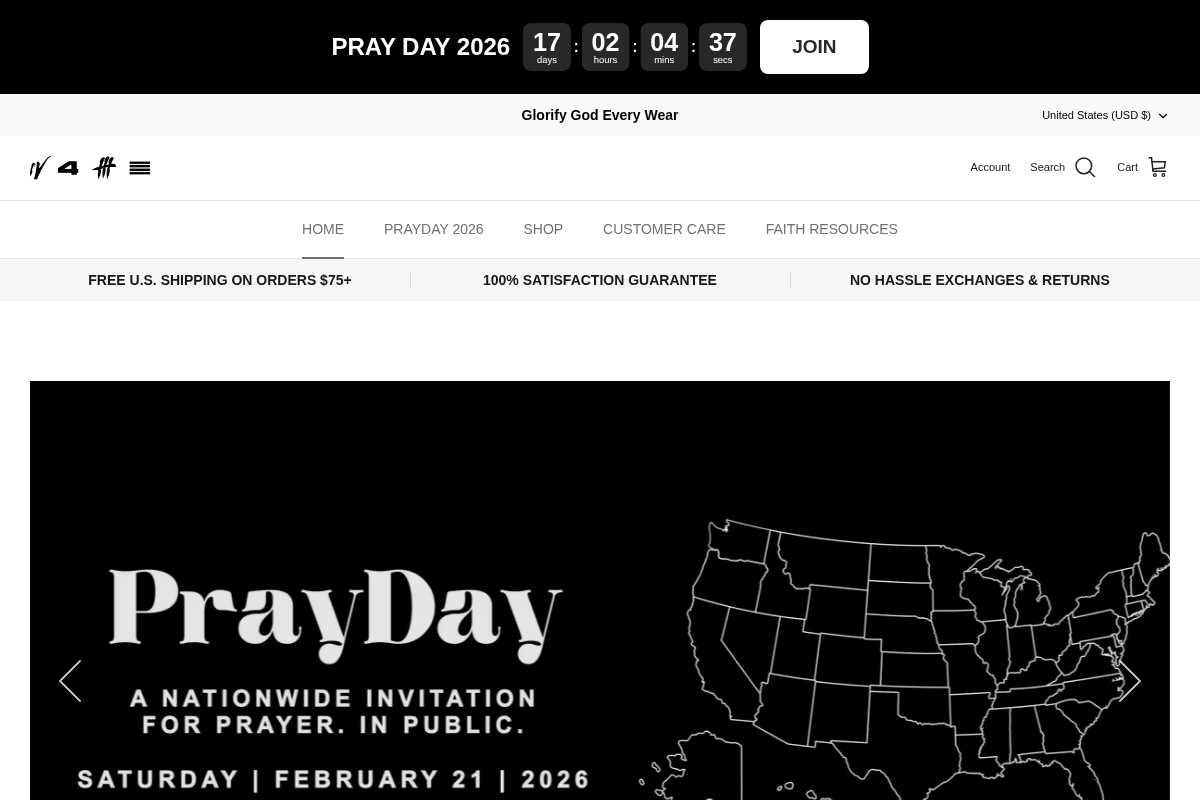 IV His Glory Clothing homepage screenshot