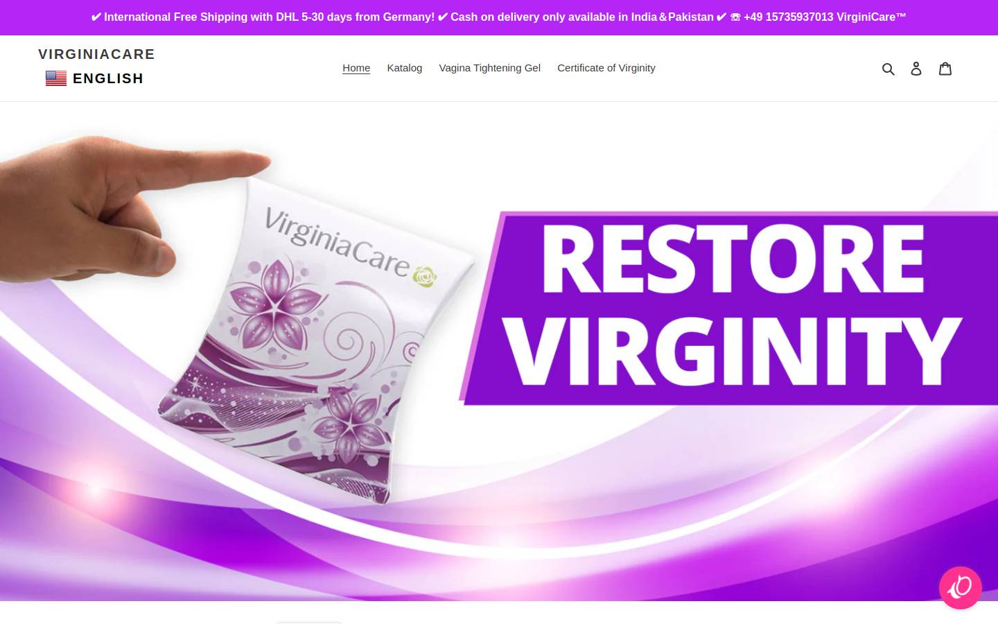 ivirginal-yes.com homepage screenshot