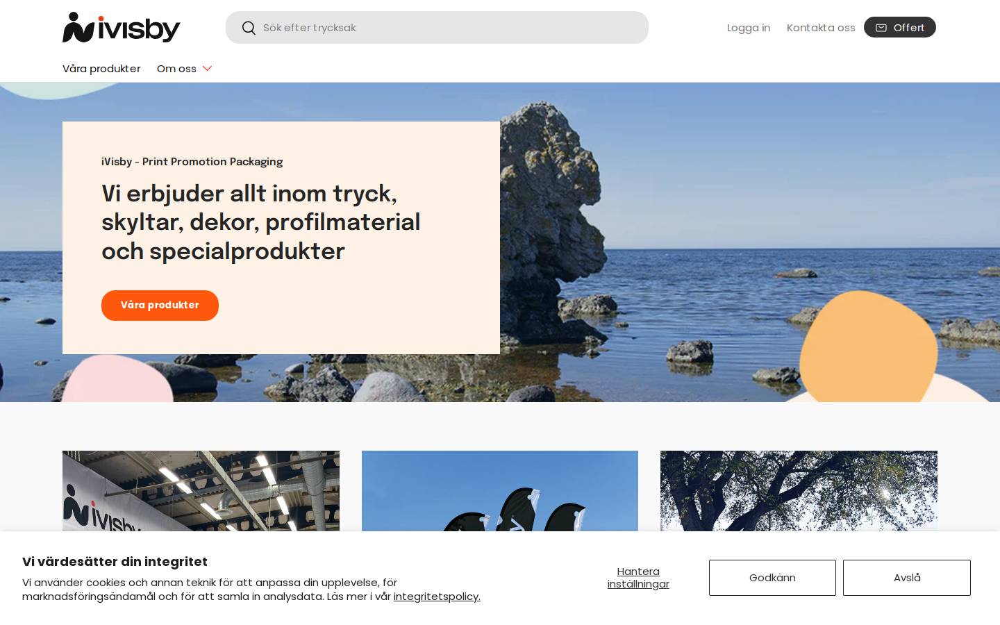 ivisbytryckeri.se homepage screenshot