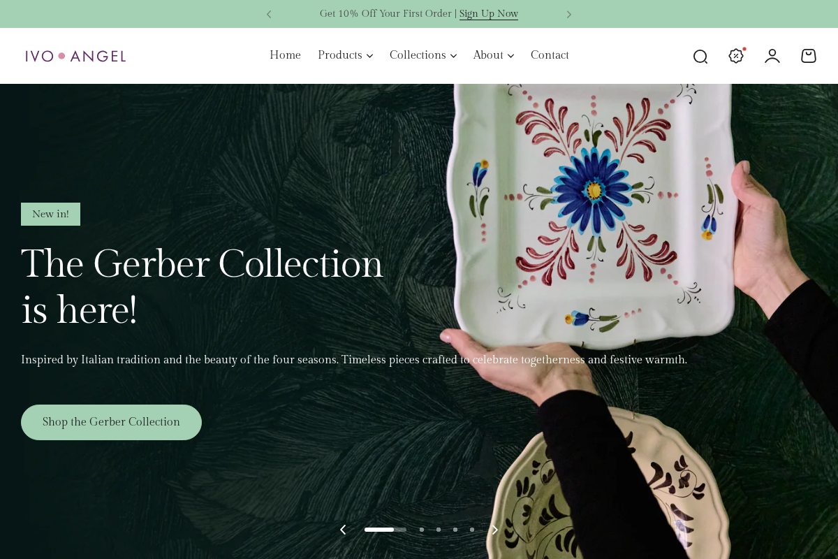 Ivo Angel Store homepage screenshot