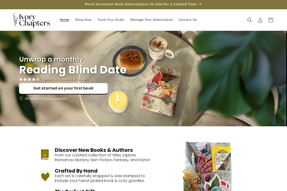 Ivorychapters homepage screenshot