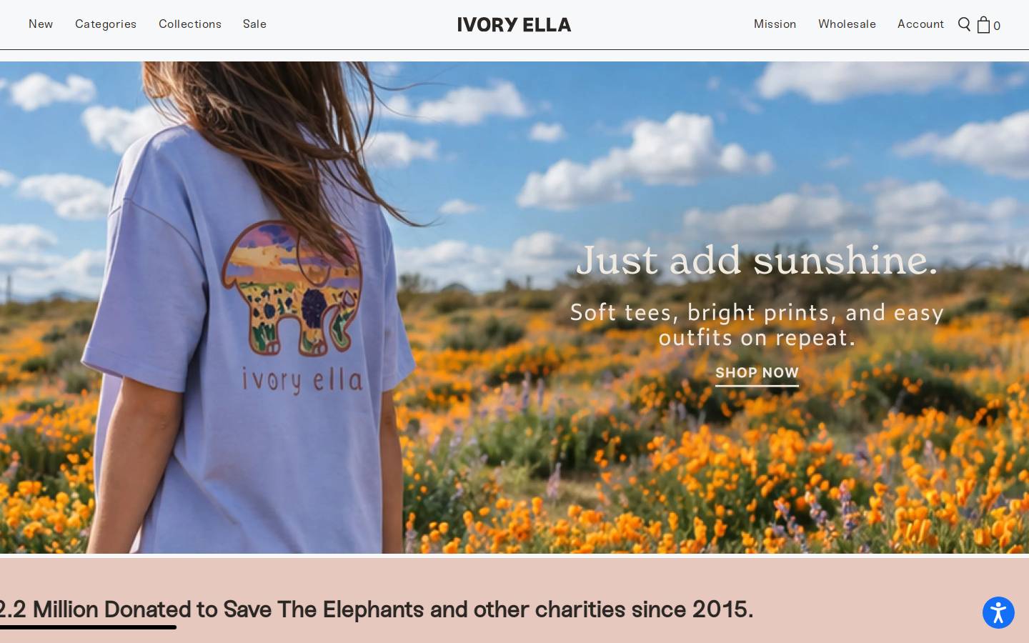 Ivory Ella homepage screenshot