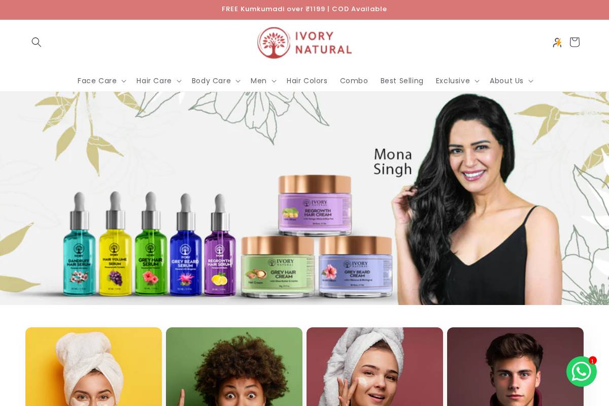 Ivorynatural homepage screenshot