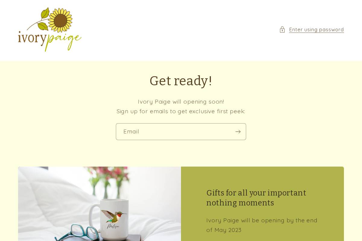 ivorypaige.com homepage screenshot