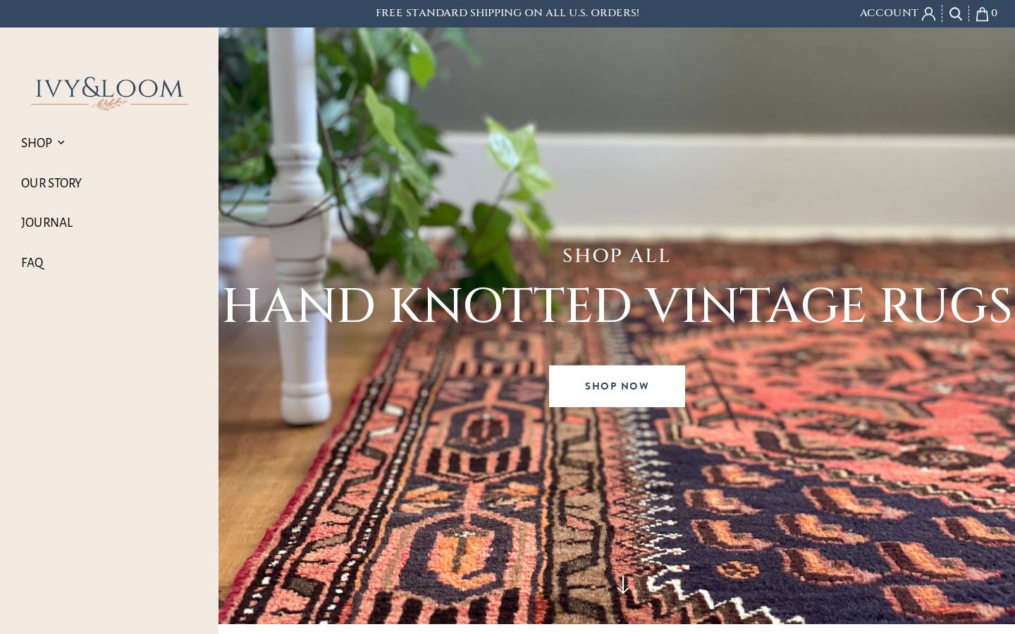 ivyandloom.com homepage screenshot