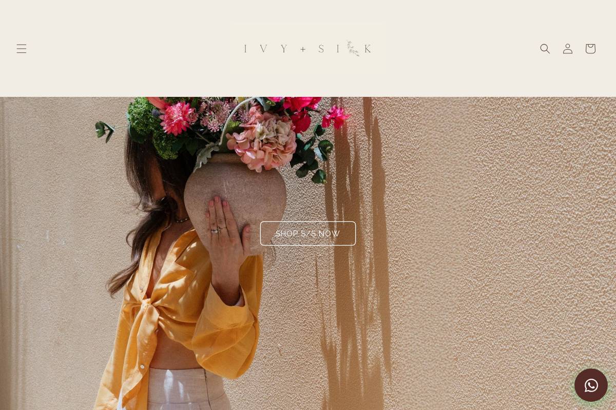 ivyandsilkfloral.com homepage screenshot