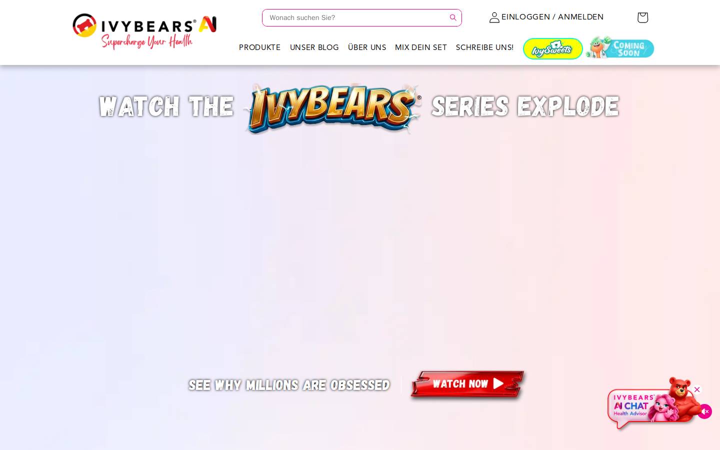 Ivybears homepage screenshot