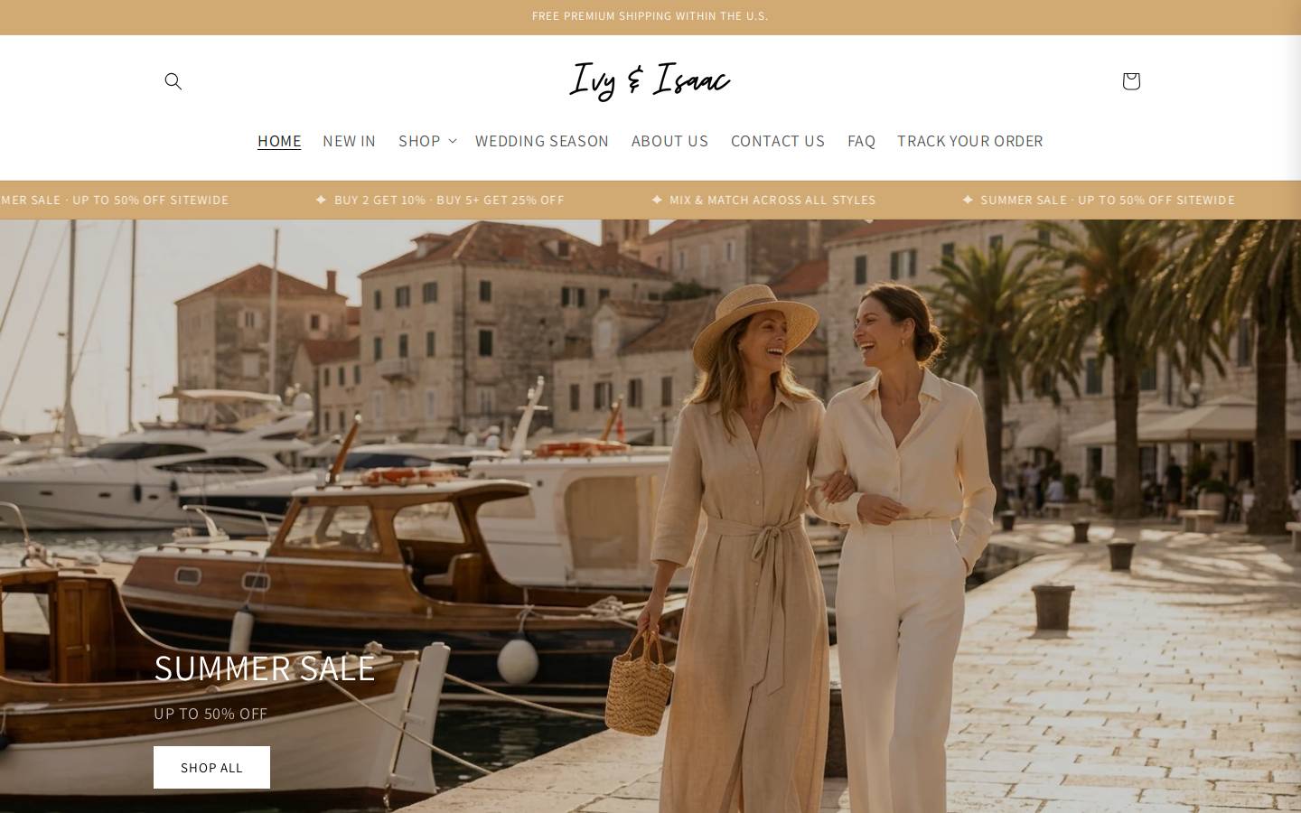 Ivy & Isaac homepage screenshot