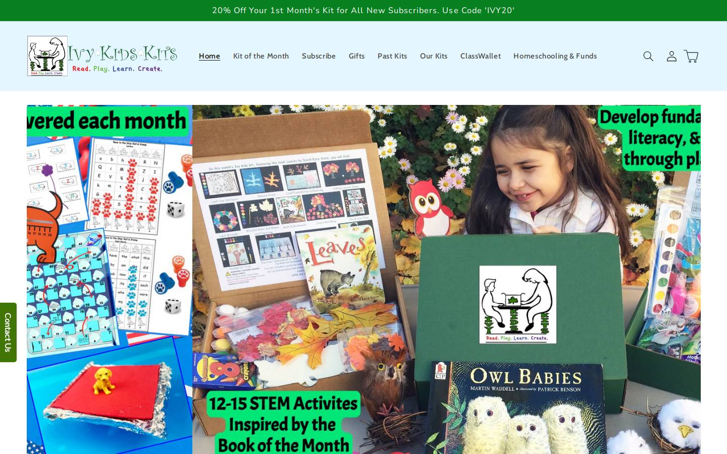 ivykidskits.com homepage screenshot