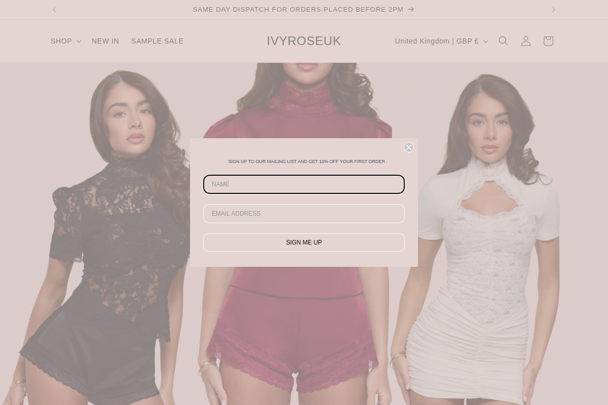 Ivyroseuk homepage screenshot