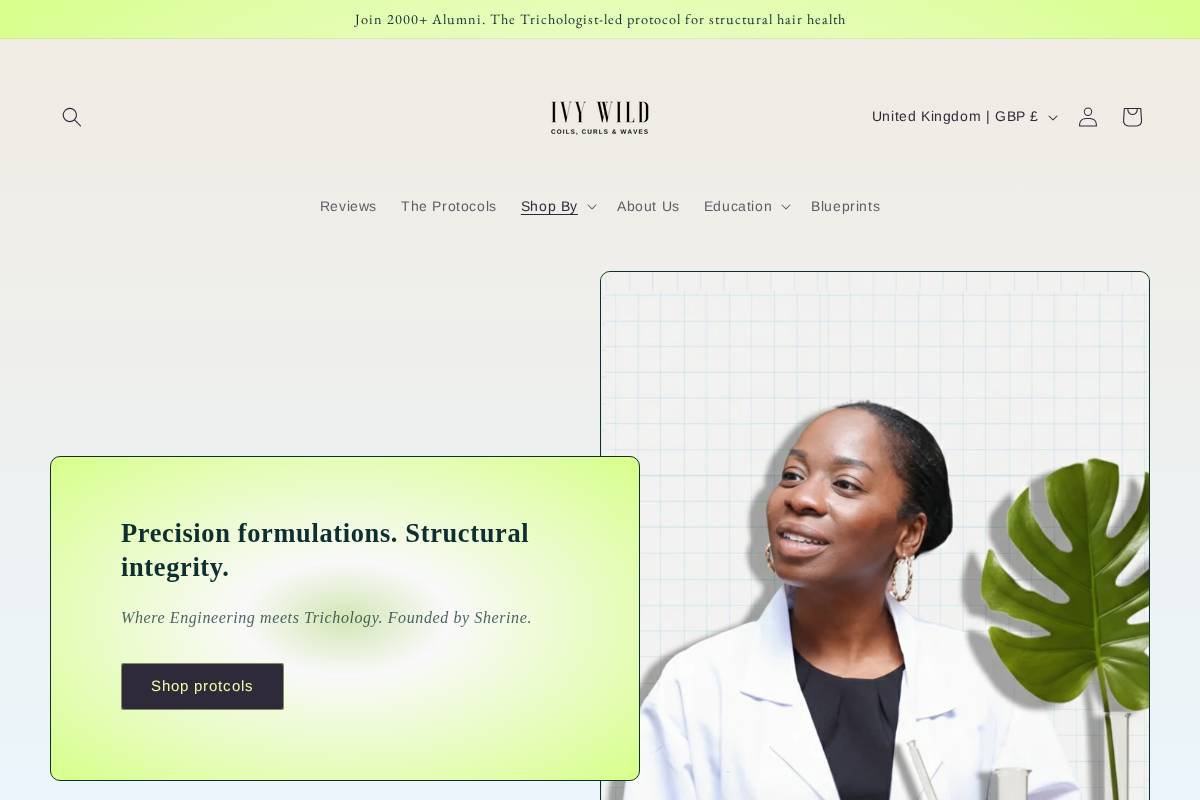 ivywild.co.uk homepage screenshot