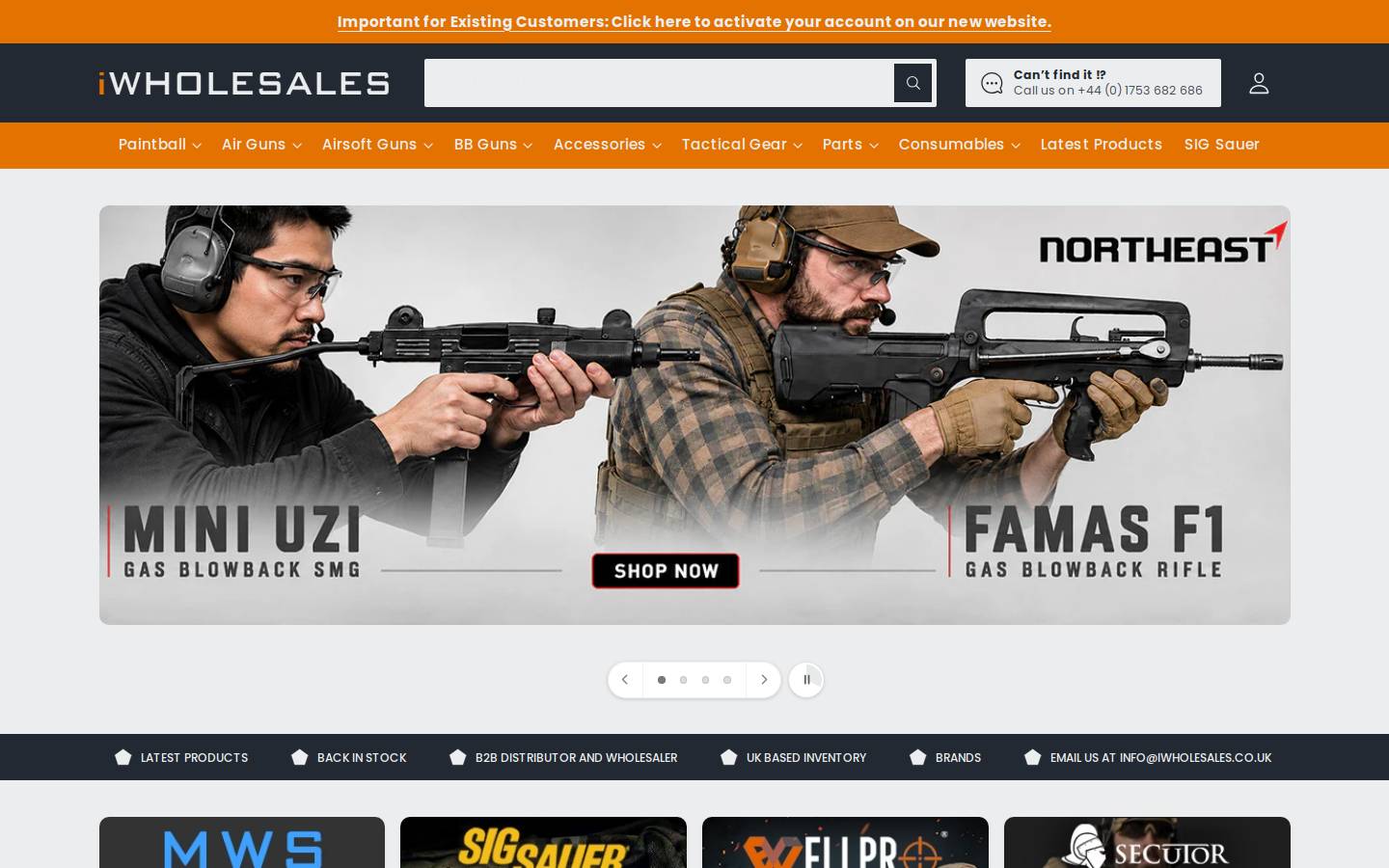 Iwholesales homepage screenshot