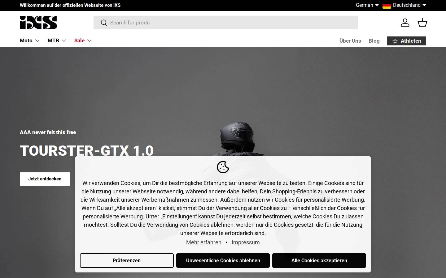IXS homepage screenshot
