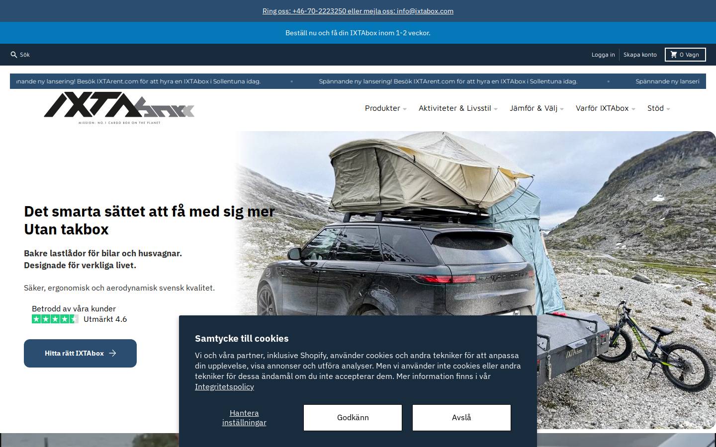 ixtabox.se homepage screenshot