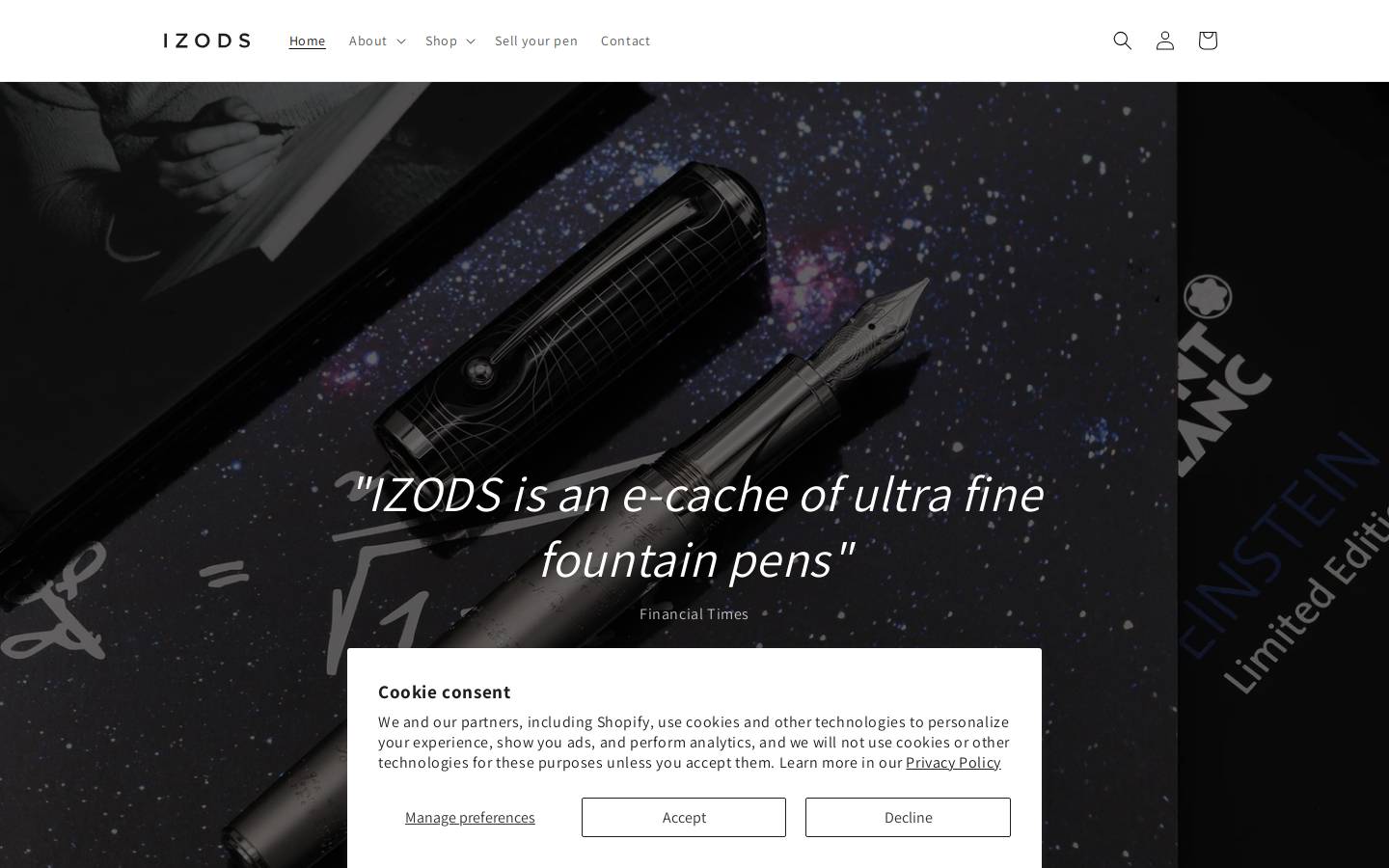 Izods homepage screenshot