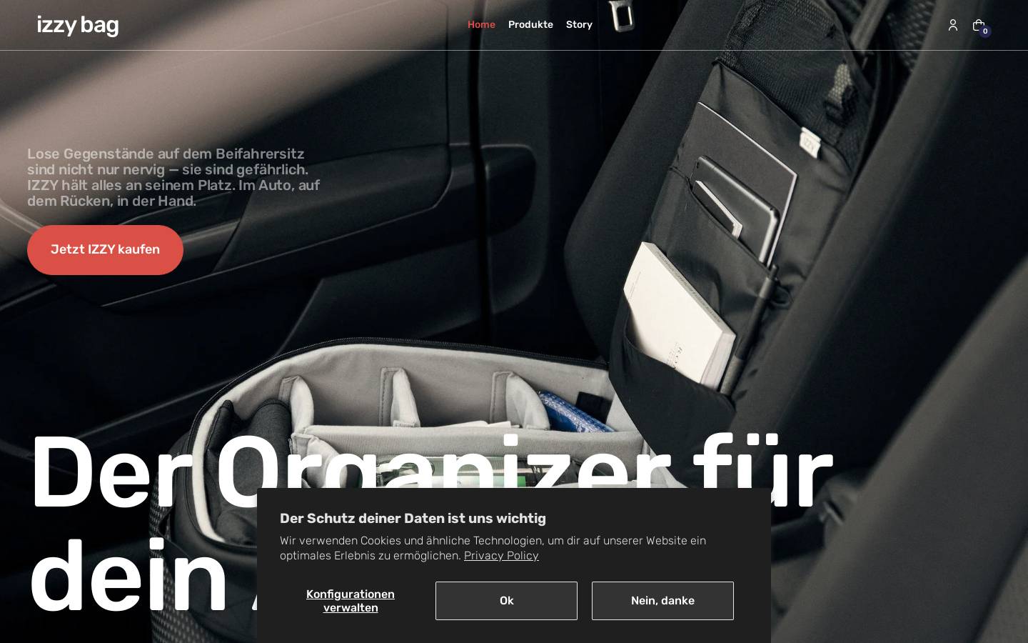 izzy-bag.com homepage screenshot