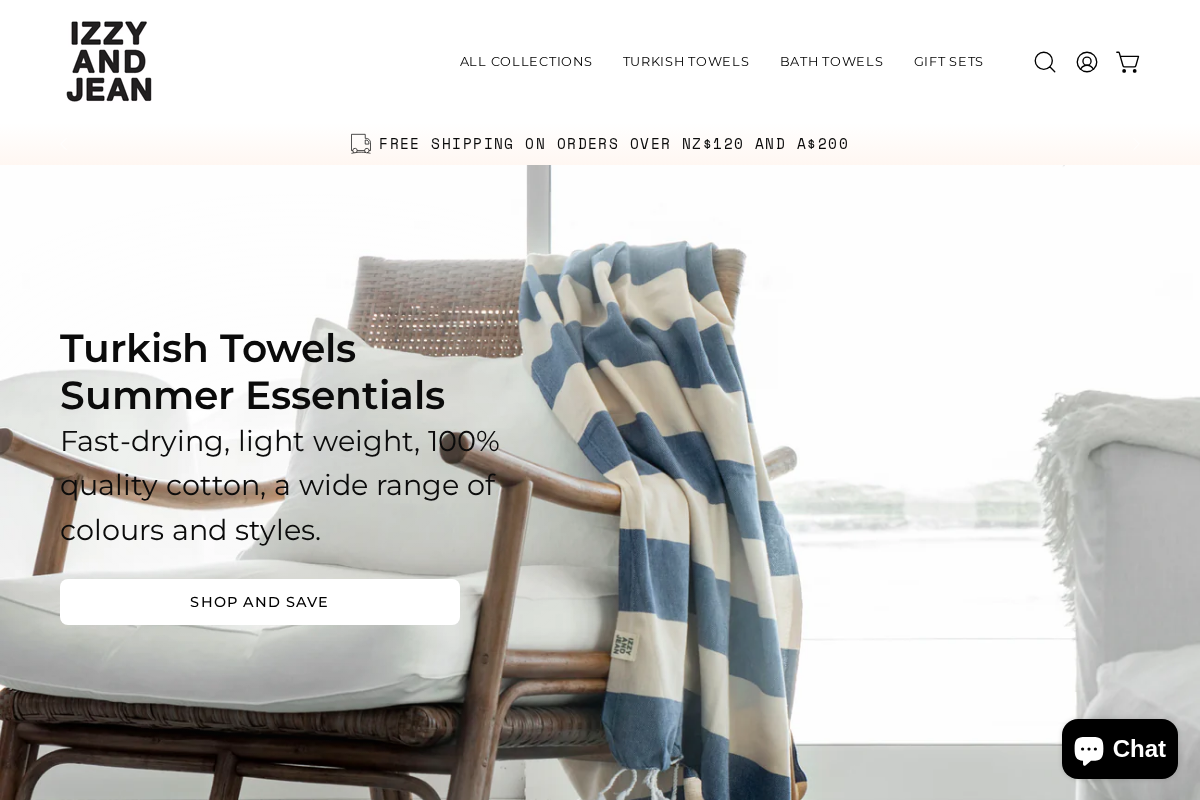 Izzy and Jean homepage screenshot