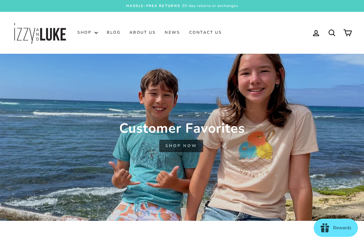 izzyandluke.com homepage screenshot