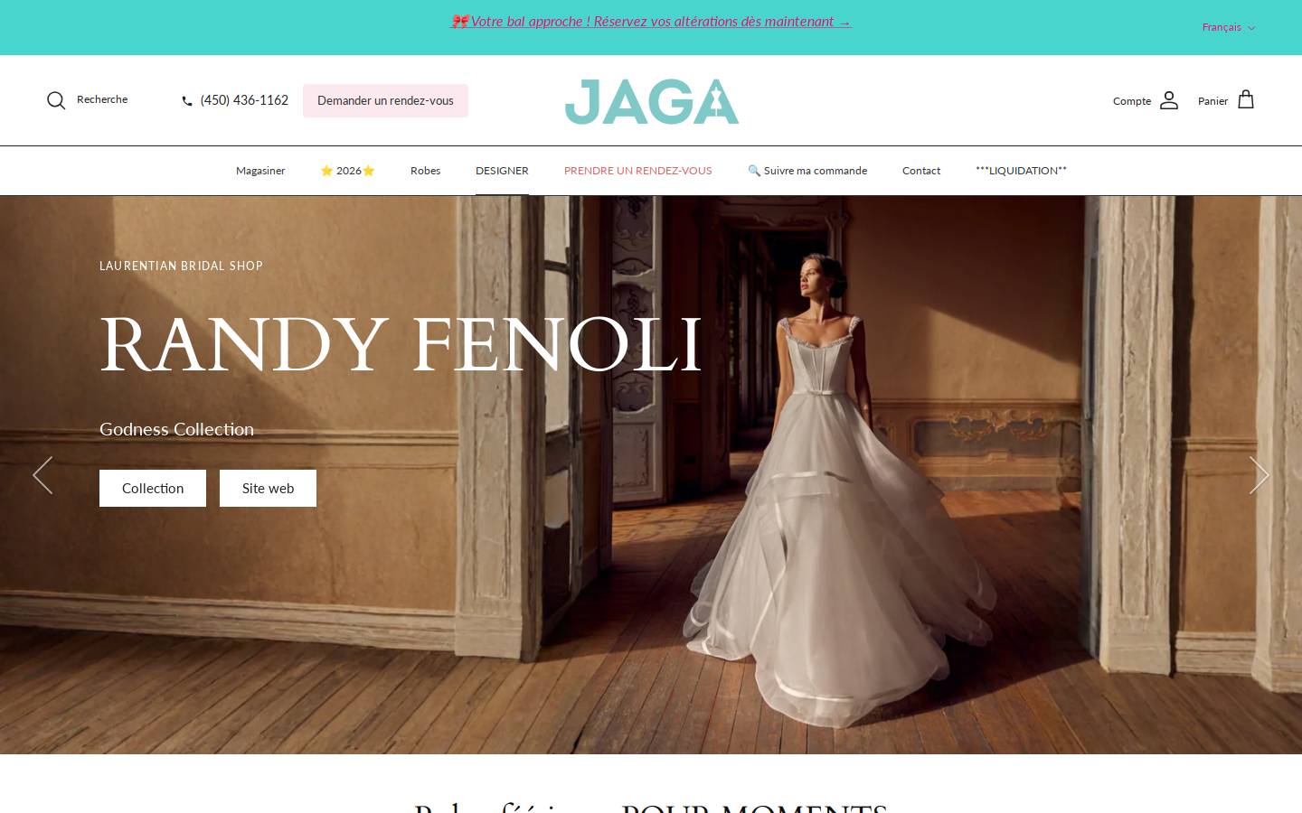 Boutique JAGA homepage screenshot
