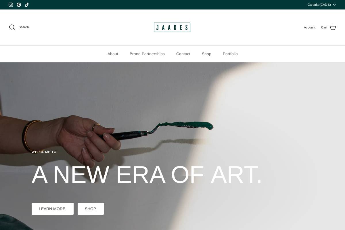 jaades.com homepage screenshot