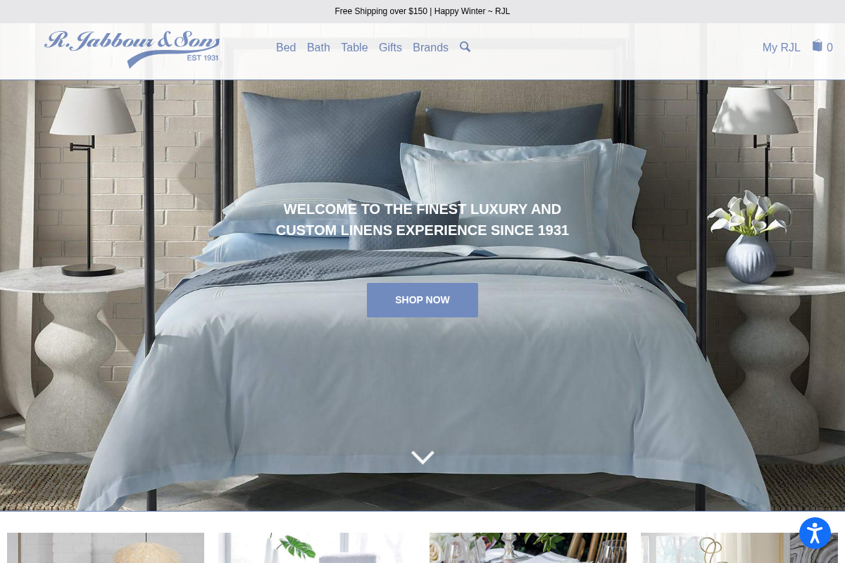jabbourlinens.com homepage screenshot