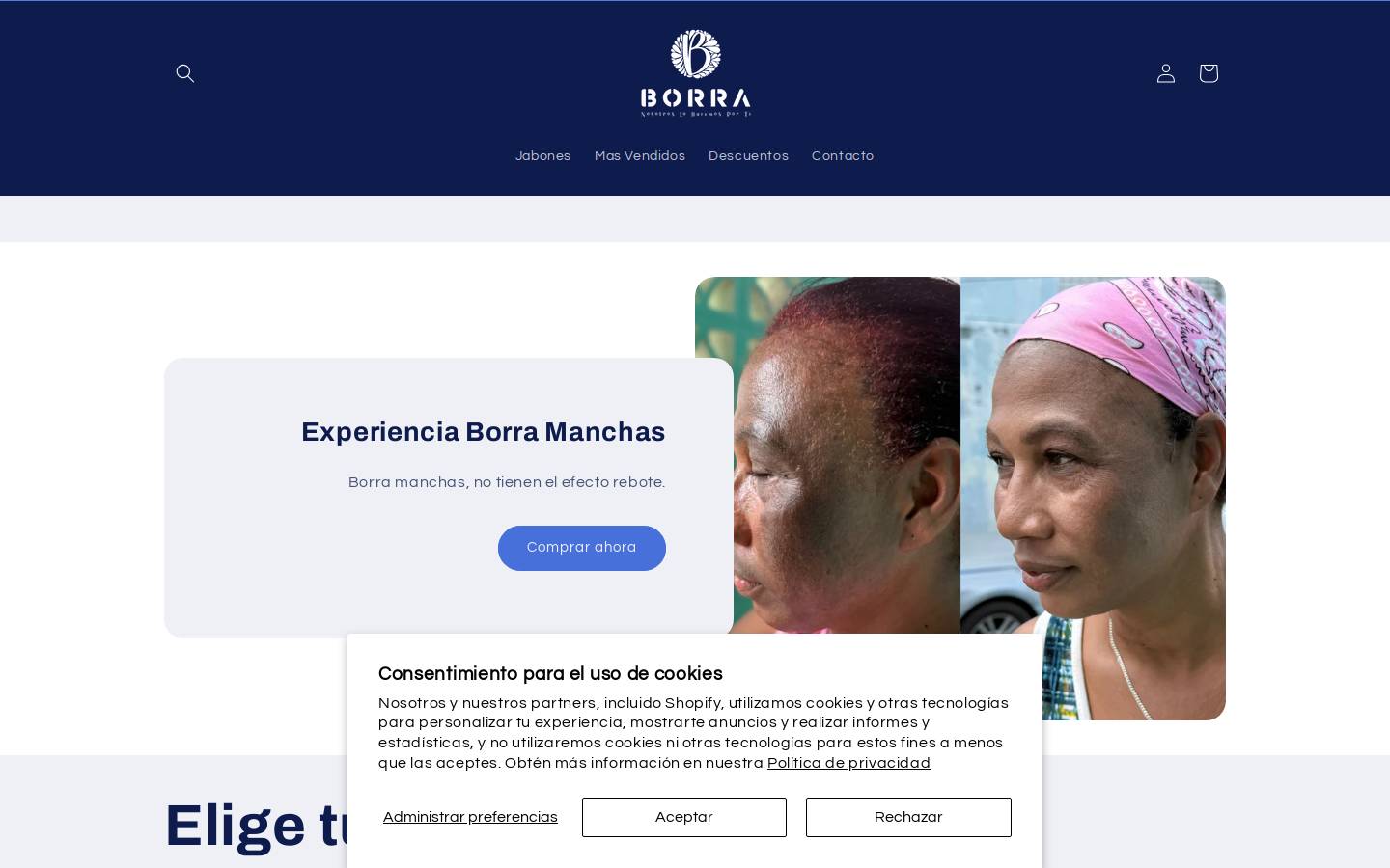 jabonesborra.com homepage screenshot