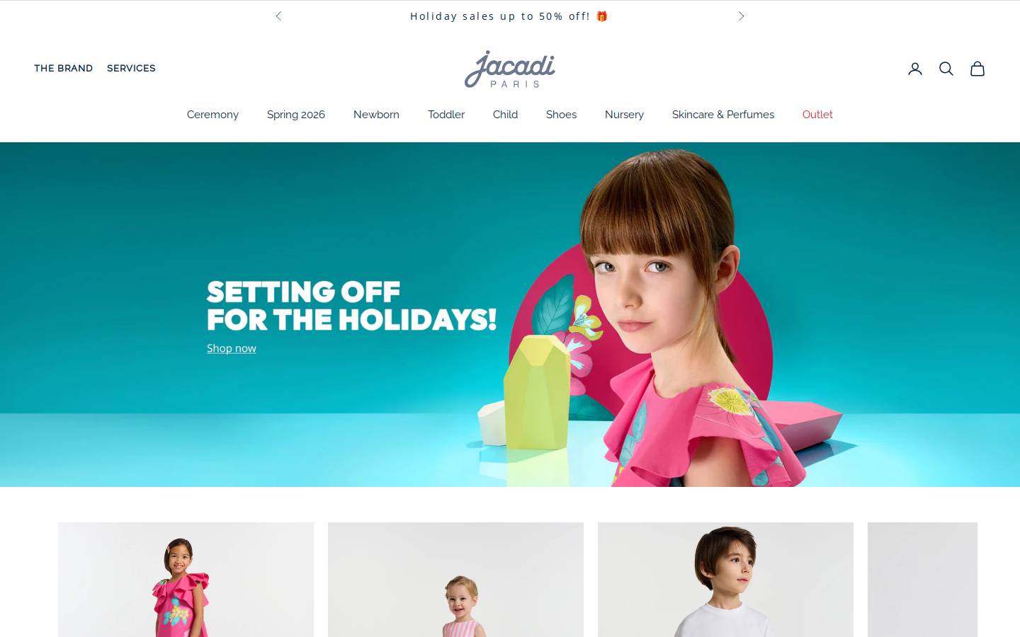 Jacadi homepage screenshot
