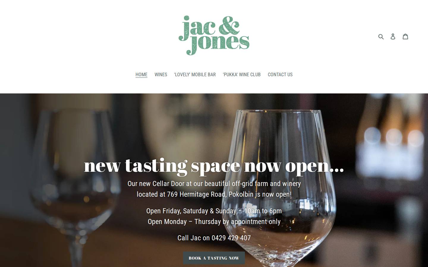 jacandjones.com.au homepage screenshot