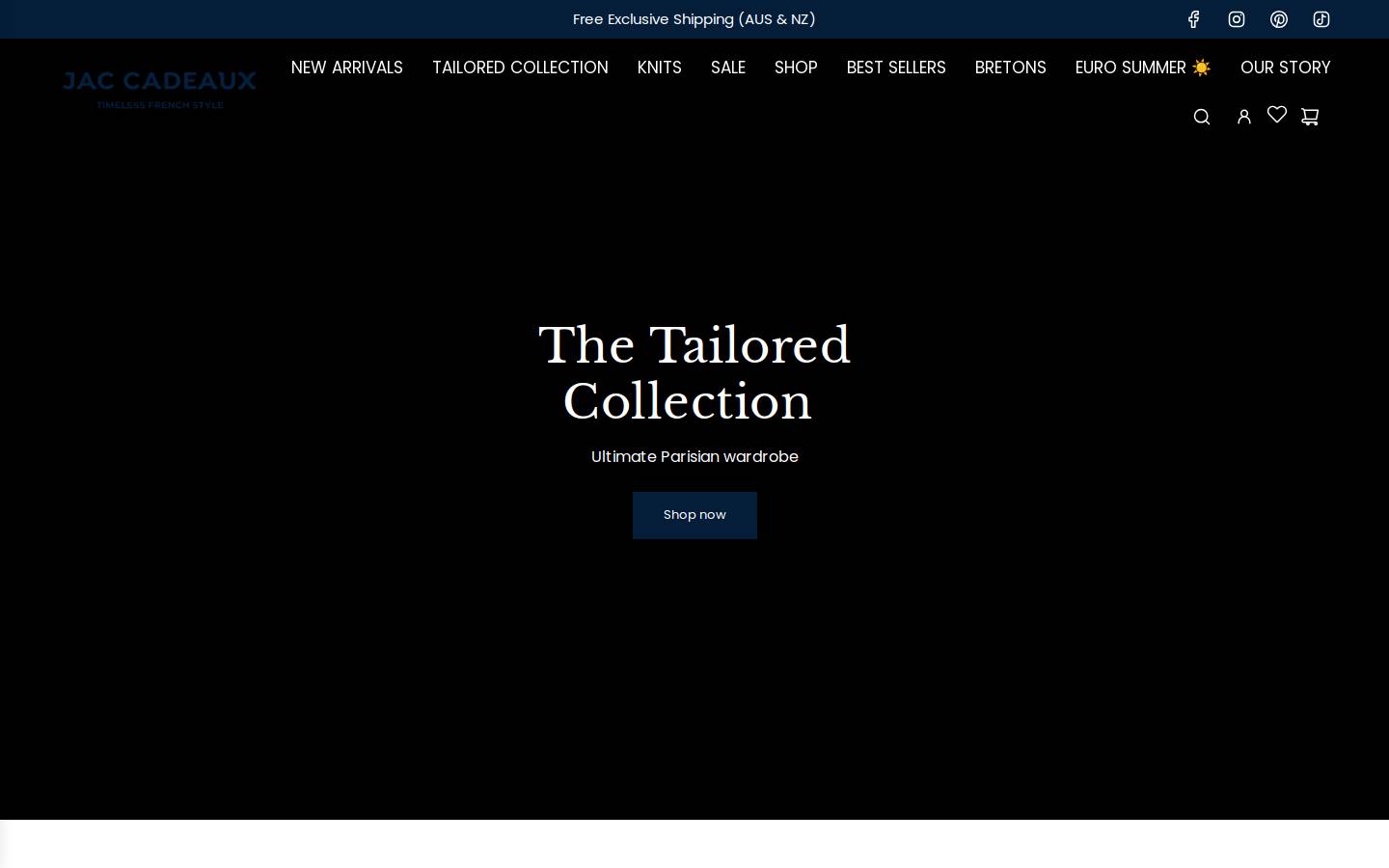 jaccadeaux.com homepage screenshot