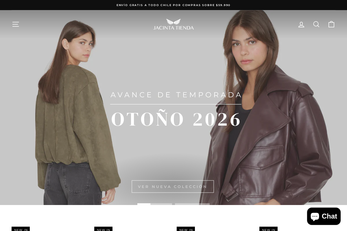 Jacinta Tienda homepage screenshot
