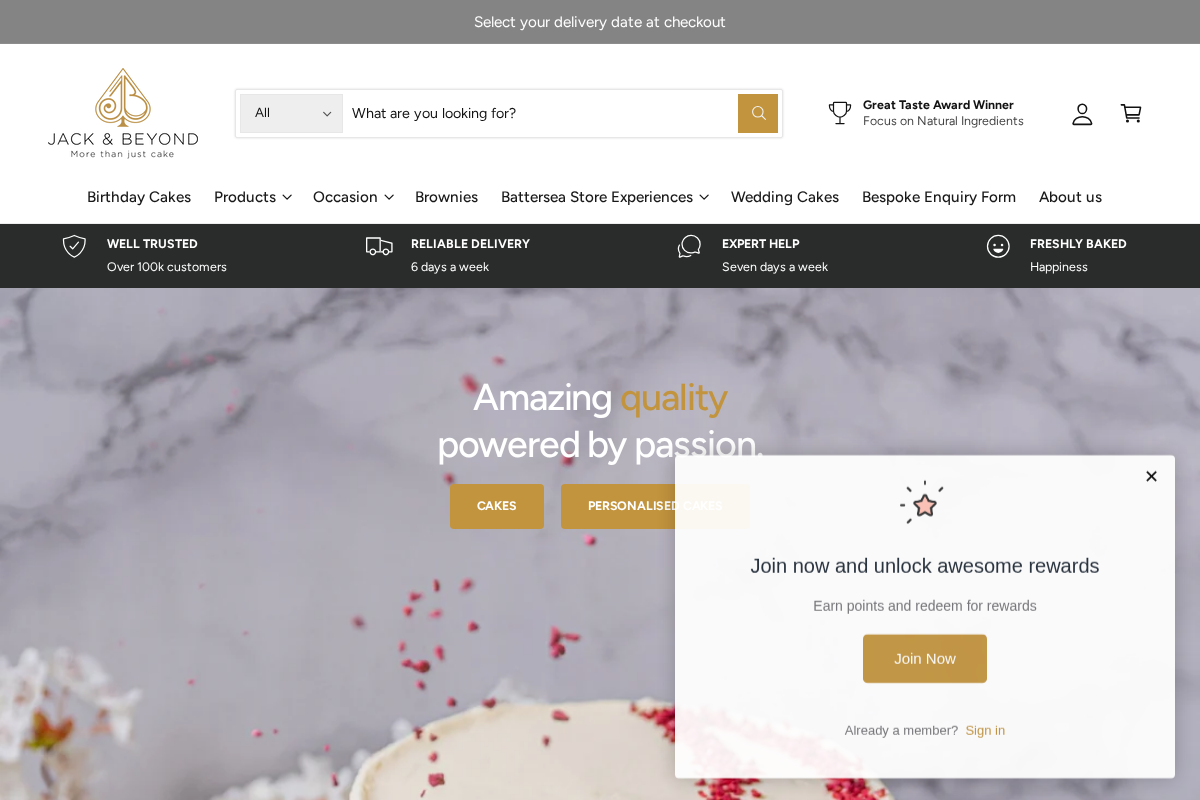 Jack and Beyond homepage screenshot