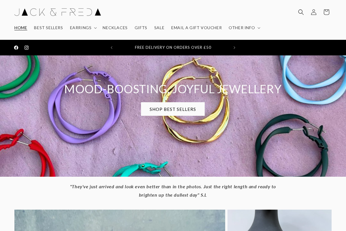 Jack & Freda homepage screenshot