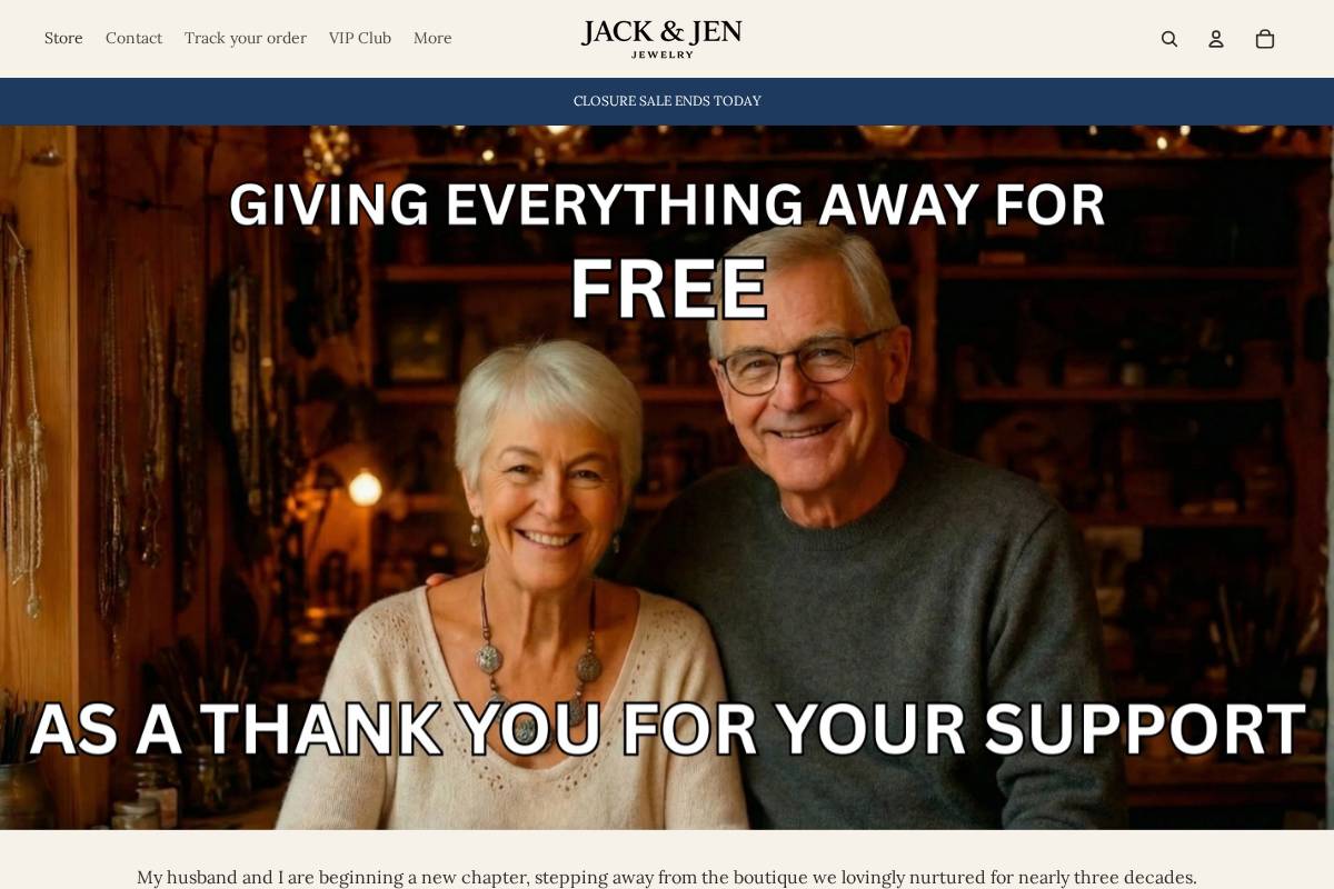 Jackandjenjewelry homepage screenshot