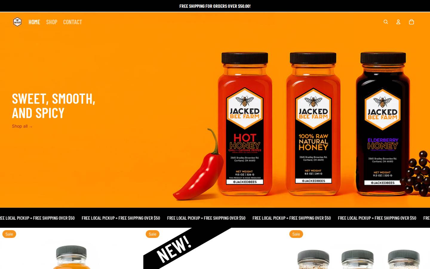 jackedbees.com homepage screenshot