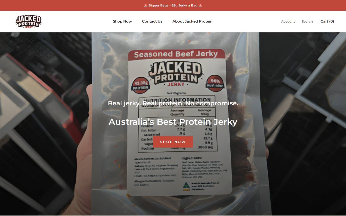 jackedprotein.com homepage screenshot
