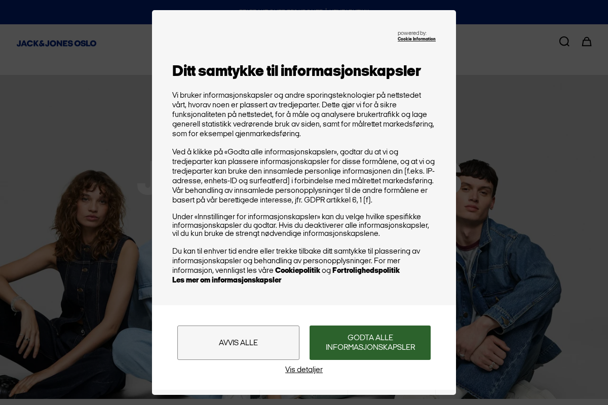 JACK & JONES Oslo homepage screenshot