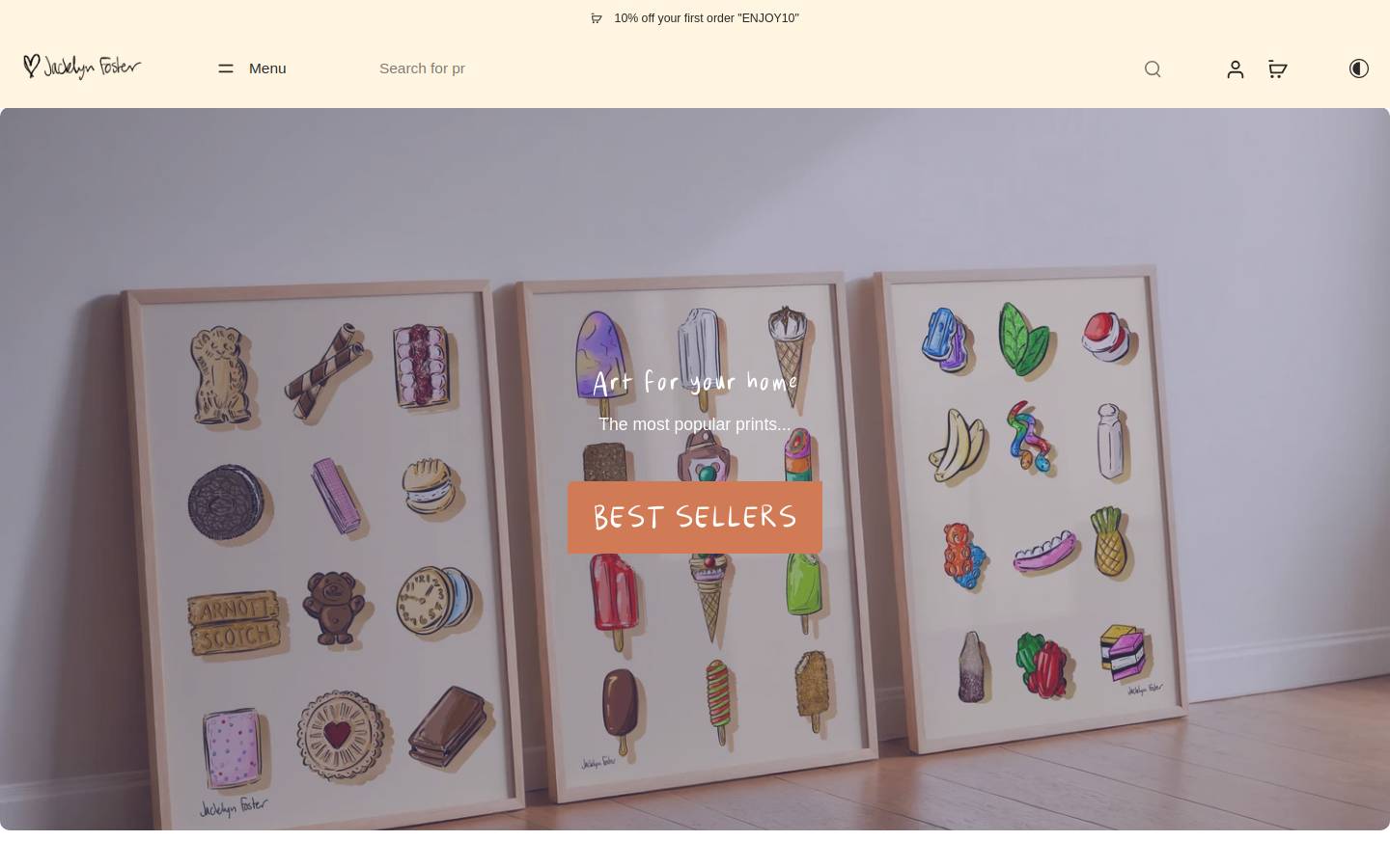 jacklynfosterart.com homepage screenshot