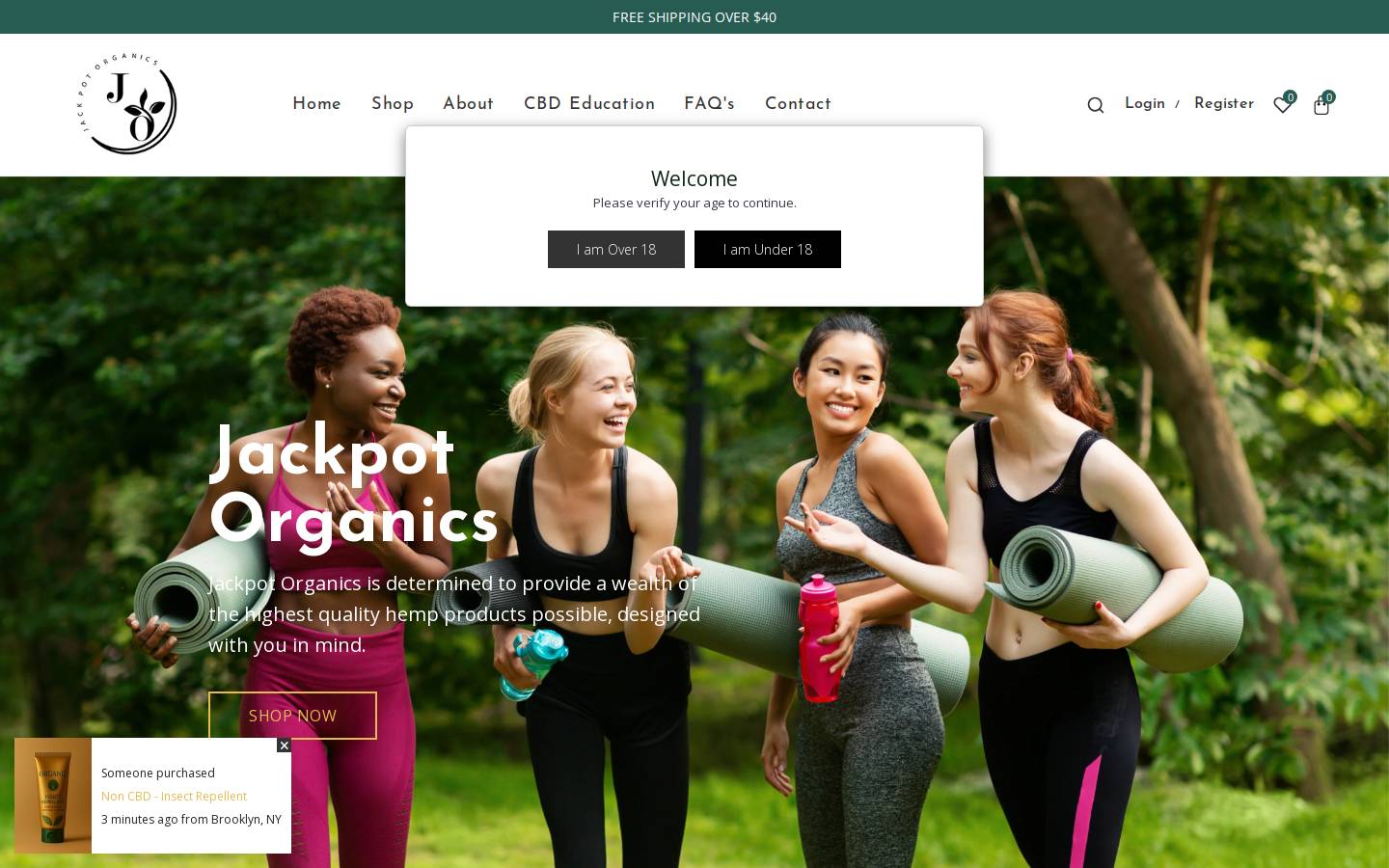 jackpotorganics.co homepage screenshot