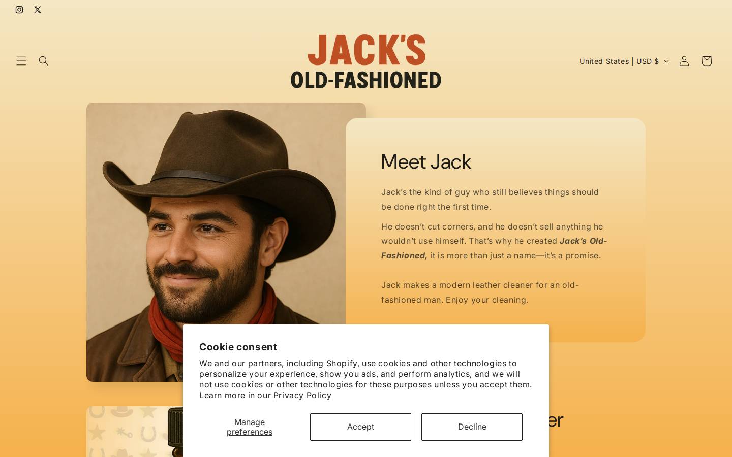 jacksoldfashioned.com homepage screenshot