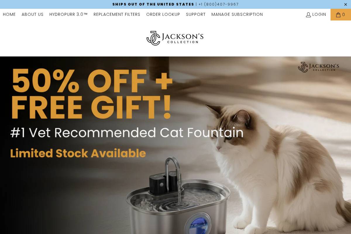 jacksonscollection.com homepage screenshot