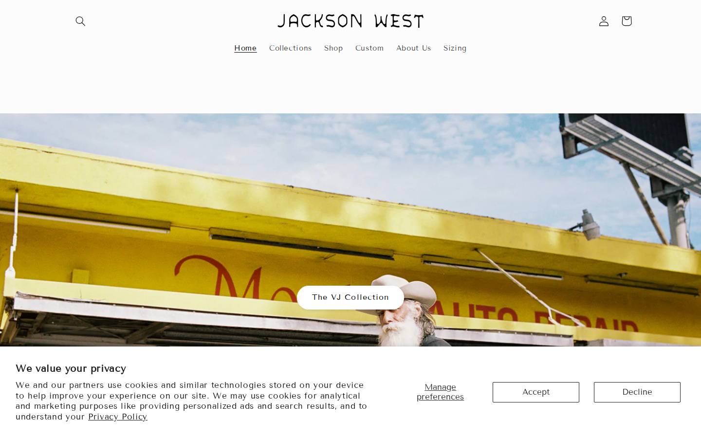 jacksonwesthats.com homepage screenshot
