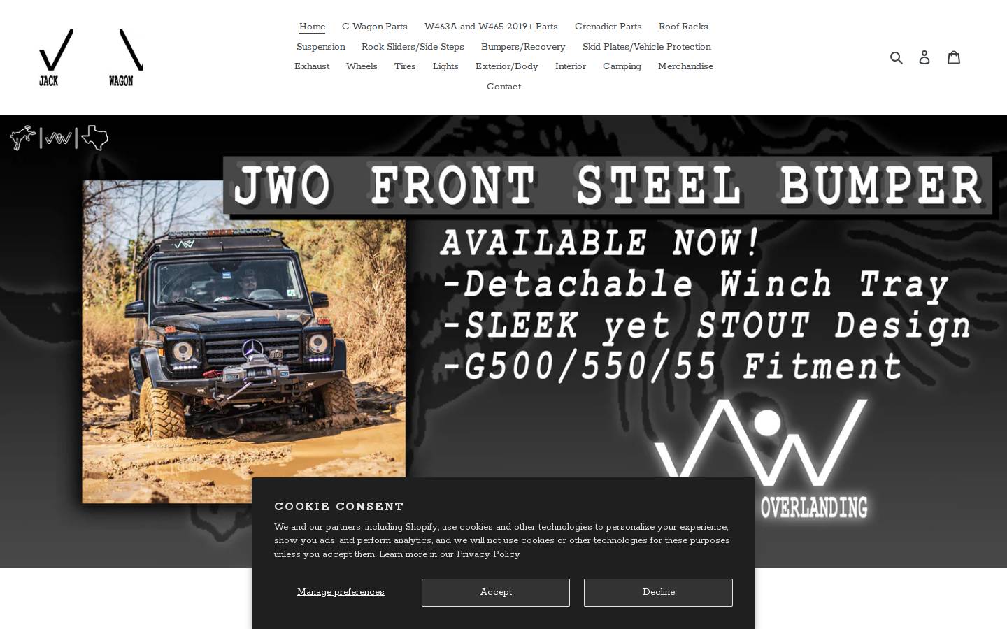 jackwagonoverlanding.com homepage screenshot